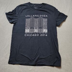 Vintage Lollapalooza 2014 T Shirt Large Black Festival Chicago